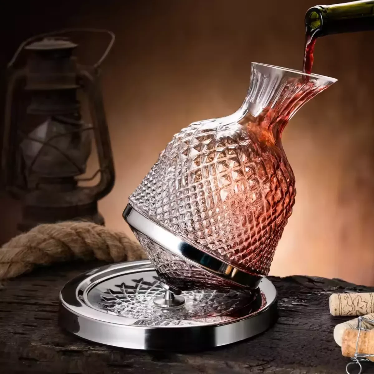Decanter Vinho 1,5l Vidro Giratório 360° - 2