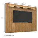 Ver imagem 3 de Painel para Tv Suspenso Frisado Ambiente Curitiba 2240 Cinamomo Off White com Led - Valdemóveis