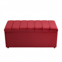 Ver imagem 4 de Kit Cabeceira e Calçadeira Baú Carla Casal 160 cm - Veludo Vermelho