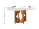 Ver imagem 3 de Sala de Jantar Milão Tampo Plus 120x80 com 4 Cadeiras Londres Cel Móveis - Cinamomo/Off