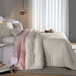 Edredom King Toque de Algodão Ultraessence Hedrons:bege Antílope - 2