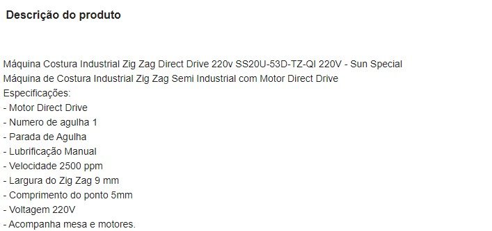 Zig Zag e Reta 2 Pontos Direct Drive-sunspecial-220v+13itens - 12