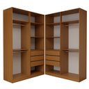 Ver imagem 5 de Guarda-Roupa Casal Modulado Genova 8 Portas 6 Gavetas Freijó/Cinza - Panorama Móveis