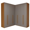 Ver imagem 3 de Guarda-Roupa Casal Modulado Genova 8 Portas 6 Gavetas Freijó/Cinza - Panorama Móveis