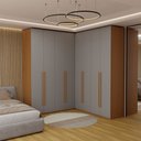Ver imagem 1 de Guarda-Roupa Casal Modulado Genova 8 Portas 6 Gavetas Freijó/Cinza - Panorama Móveis
