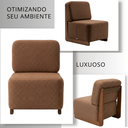 Ver imagem 2 de Poltrona Decorativa Orgânica Celine Bouclé Base Madeira Maciça Luxo Sala Recepção Quarto Cinsultório