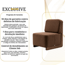 Ver mais imagens de Poltrona Decorativa Orgânica Celine Bouclé Base Madeira Maciça Luxo Sala Recepção Quarto Cinsultório