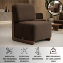 Ver imagem 4 de Poltrona Decorativa Orgânica Celine Bouclé Base Madeira Maciça Luxo Sala Recepção Quarto Cinsultório