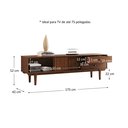 Ver imagem 6 de Rack para Sala Tv 75 Madeira 2 Gavetas Castanho 175 Cm Simona