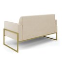 Ver imagem 5 de Sofá Namoradeira com Poltrona Base Industrial Alta Dourado Marisa Suede Bege D03 - D’Rossi