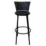Banqueta Alta Preta com Encosto Junco, Aço Carbono, Assento Estofado D28-ideal para Cozinha e Balcão - 5
