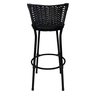 Banqueta Alta Preta com Encosto Junco, Aço Carbono, Assento Estofado D28-ideal para Cozinha e Balcão - 4