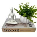 Ver imagem 1 de Livro decorativo Decor + mulher meditando + vaso branco