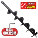 Ver imagem 2 de Broca Universal 80x12cm em Aço Especial Carbono para Perfurador de Solo com Eixo de Encaixe 20mm