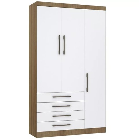 Guarda-roupa Modulado 132cm 3 Portas 4 Gavetas Paris Luciane