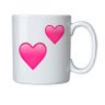 Caneca de Porcelana Emoji Dois Coracoes Rosa - 1