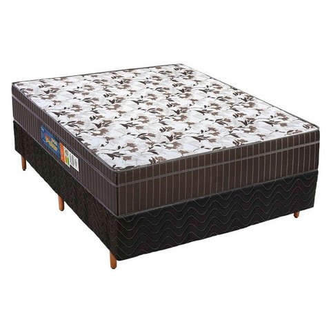 Cama Box Casal: Colchão Ortopédico Polar D28/EP Orthoface + Base CRC Rústico Black(138x188)
