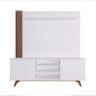 Painel Para Tv Até 60 Polegadas Com Rack 2 Portas Estilare Móveis Branco Com Madeirado - 1