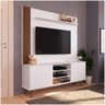 Painel Para Tv Até 60 Polegadas Com Rack 2 Portas Estilare Móveis Branco Com Madeirado - 4