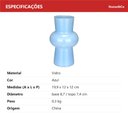 Ver imagem 6 de Vaso Decorativo de Vidro Azul 20x12x12cm Enfeite Sala Mesa Estante Aparador