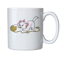 Caneca de Porcelana Gatinha Marie Com Bola Amarela - 1