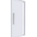 Ver imagem 2 de Porta de Alumínio de Giro Lambri com Puxador de 60 cm 215x95cm Lucasa Ideale Abertura Esquerda Branco