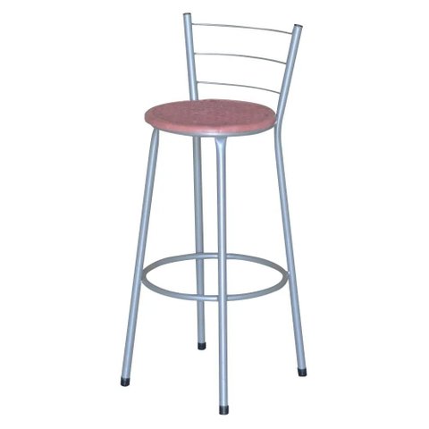 Banqueta Alta Assento Ratan Cinza Retro  