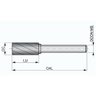 Lima Rotativa Cilíndrica com Corte no Topo - para Alumínio - Med. 6.00 Mm X 6.0 Mm - P833 - 2