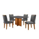 Ver imagem 2 de Conjunto Sala de Jantar Mesa Olímpia 90cm Tampo em Mdf Canto Copo e 4 Cadeiras Liz Moderna