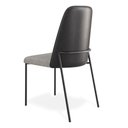 Ver imagem 7 de Kit 04 Cadeiras Sala de Jantar Lior Estofada Base Preta Linho Cinza Couríssimo Preto - Desk Design