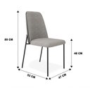 Ver imagem 5 de Kit 04 Cadeiras Sala de Jantar Lior Estofada Base Preta Linho Cinza Couríssimo Preto - Desk Design