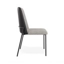 Ver imagem 2 de Kit 04 Cadeiras Sala de Jantar Lior Estofada Base Preta Linho Cinza Couríssimo Preto - Desk Design