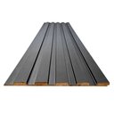 Ver imagem 1 de Painel Ripado Compacto 01 Unid. 90x25cm Larg. Talatto Painéis Preto Tx