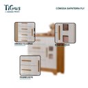 Ver imagem 5 de Cômoda 4 Gavetas e 1 Porta Fly com Branco Amadeirado - Tigus Baby