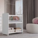 Ver imagem 4 de Mini Berço Outside com Rodinhas e Suporte para Mosquiteiro Cor:branco