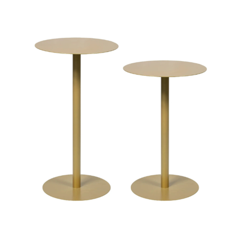 Conjunto Mesas de Apoio Redondas Cor:Dourado