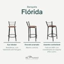 Ver imagem 3 de Kit 6 Banquetas para Bancada Flórida Preta 60cm Cozinha Gourmet Balcão Ilha Piscina Área de Lazer
