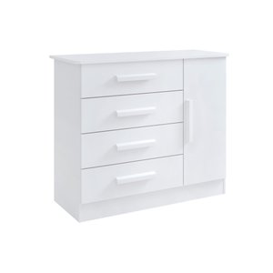 Cômoda Firenze 4 Gavetas 1 Porta Branco D'doro