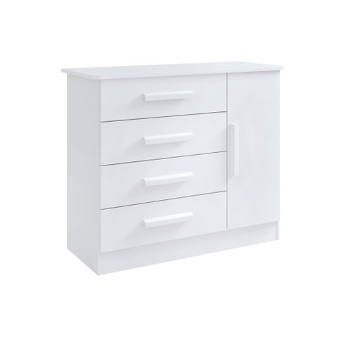 Cômoda Firenze 4 Gavetas 1 Porta Branco D'doro