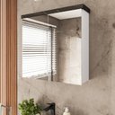 Ver imagem 1 de Armário de Banheiro 65cm 02 Portas com Espelho Ref 502 - Branco/Portoro