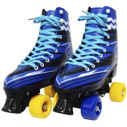 Patins Clássico Tradicional Quad 4 Rodas Roller de Rua Masculino Azul Tamanho 31 Importway BW-020- - 1