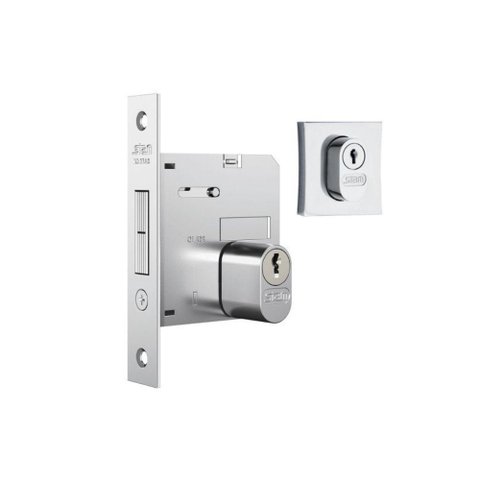 Fechadura 1006 para Porta de Correr Cromado Externa - Stam Quadrado