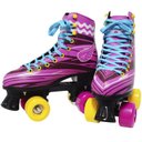 Ver imagem 2 de Kit Patins Clássico Quad 4 Rodas Roller + Acessórios Feminino Rosa Tam 28 Importway BW-021-R