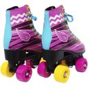 Ver imagem 3 de Kit Patins Clássico Quad 4 Rodas Roller + Acessórios Feminino Rosa Tam 29 Importway BW-021-R
