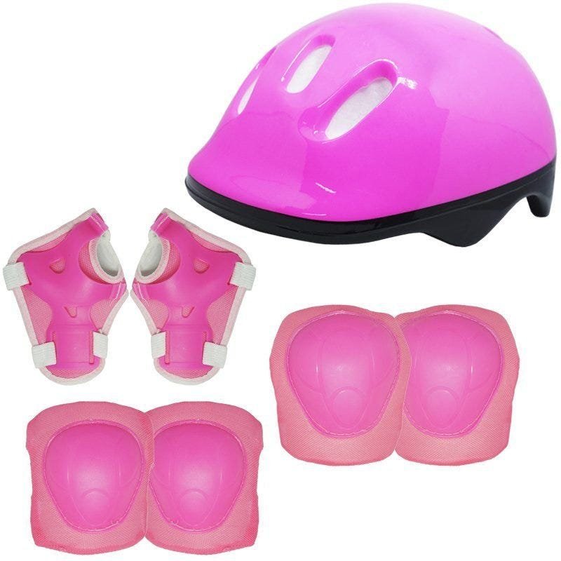 Kit Patins Clássico Quad 4 Rodas Roller + Acessórios Feminino Rosa Tam 29 Importway BW-021-R - 4