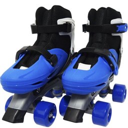 Patins Clássico Quad 4 Rodas Roller de Rua Masculino Azul Tamanho 29 30 31 32 Importway BW-016-AZ - 4