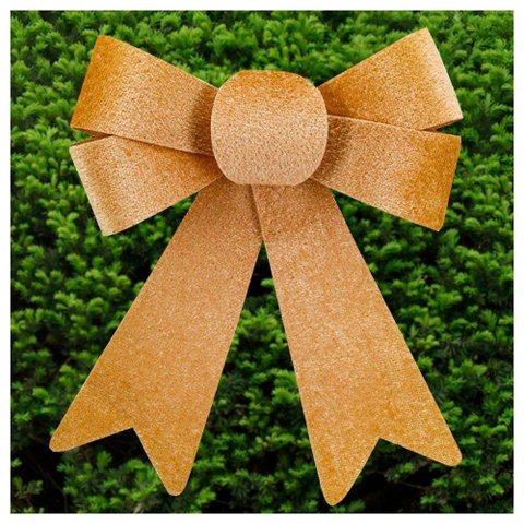 Kit 12 Enfeite Árvore Natal Laço Dourado 17,5cm