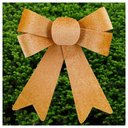 Ver imagem 1 de Kit 12 Enfeite Árvore Natal Laço Dourado 17,5cm