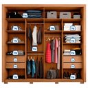 Ver imagem 3 de Guarda-roupa Casal Praticus Double Lux 2 Portas 4 Gavetas com Espelho Buriti/fendi - Caemmun