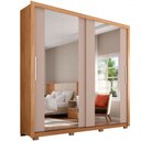 Ver imagem 2 de Guarda-roupa Casal Praticus Double Lux 2 Portas 4 Gavetas com Espelho Buriti/fendi - Caemmun